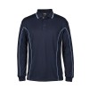 Navy Light Blue Long Sleeve Piping Polo